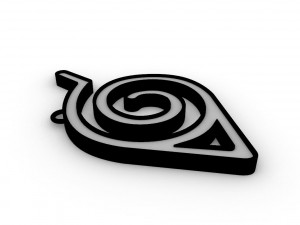 naruto konoha keychain Model do druku 3D