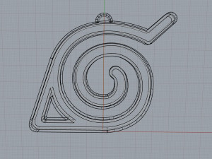 naruto konoha keychain Model do druku 3D