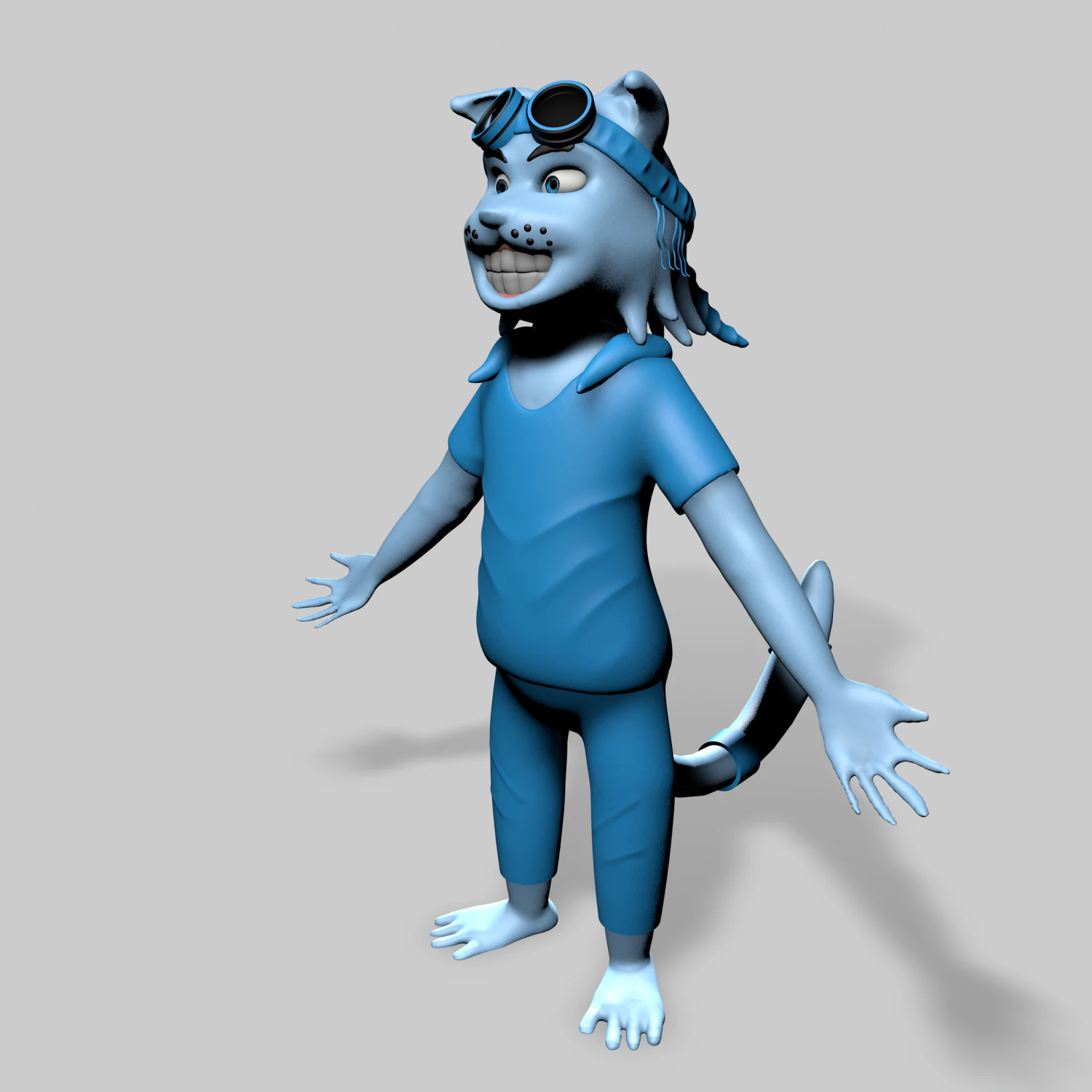 tiger cat 3D Model .c4d .max .obj .3ds .fbx .stl .blend 
