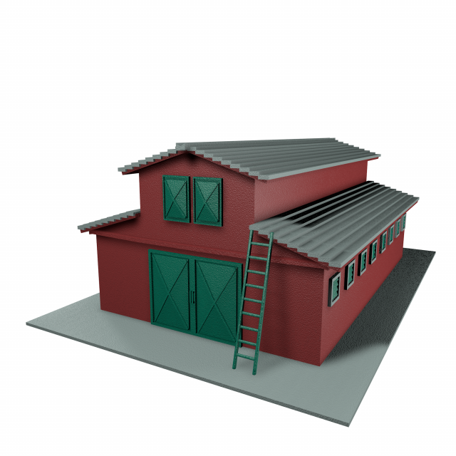 barn Modello 3D .c4d .max .obj .3ds .fbx .stl .blend