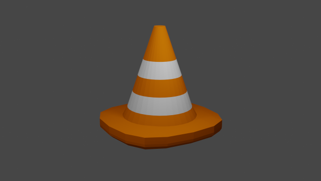 low-polly traffic cone 3D 模型 .c4d .max .obj .3ds .fbx .stl .blend 