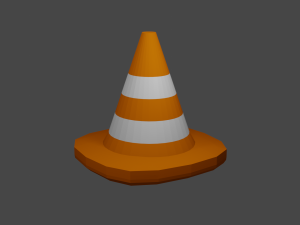 low-polly traffic cone Modello 3D