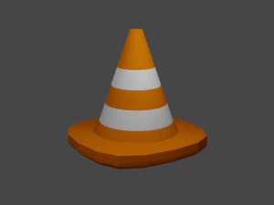 cone de tr&acirc;nsito de baixo poli Modelo 3D