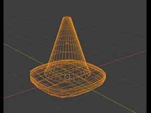 low-polly traffic cone 3D Model