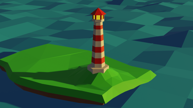 low-polly lighthouse 3D-Modell .c4d .max .obj .3ds .fbx .stl .blend 