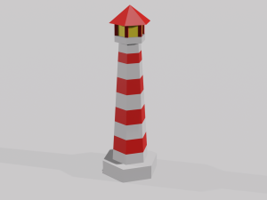 low-polly lighthouse 3D-Modell