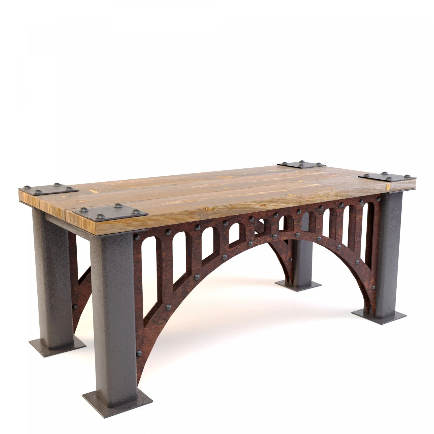 coffee table bridge with arches loft 3D Model .c4d .max .obj .3ds .fbx .stl .blend 