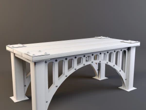 coffee table bridge with arches loft 3D Model