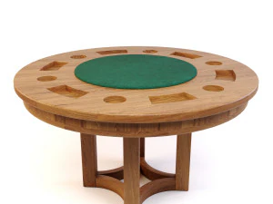 단단한 오크 포커 테이블 3D 모델
