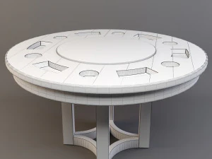 solid oak poker table 3D Model