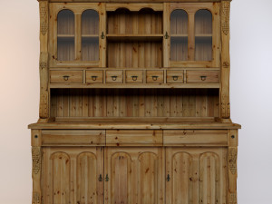 viking buffet made of solid pine 3D Модель
