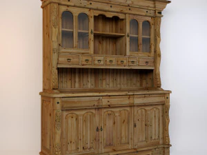 viking buffet made of solid pine 3D Model