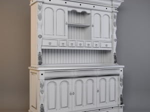 viking buffet made of solid pine 3D Модель