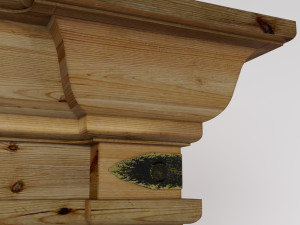 viking buffet made of solid pine 3D Модель