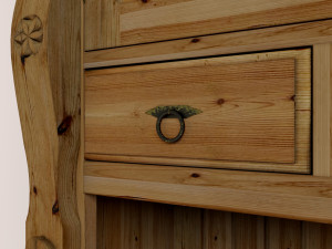 viking buffet made of solid pine 3D Модель