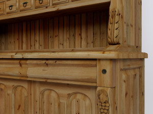 viking buffet made of solid pine 3D Модель