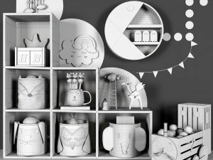 child room set03 3D Model