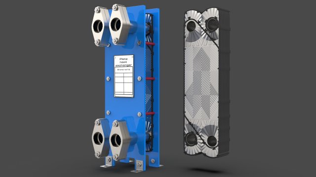 plate heat exchanger Modelo 3D .c4d .max .obj .3ds .fbx .stl .blend 