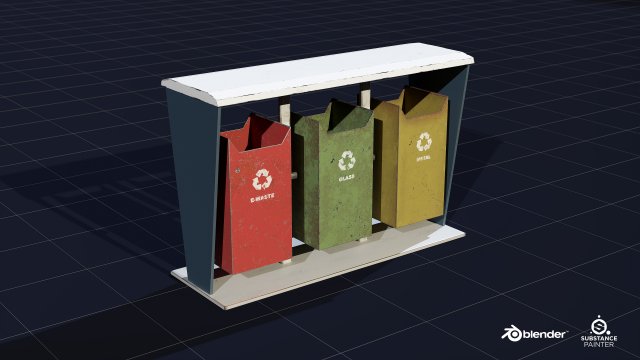 triple metallic junk box Modèle 3D .c4d .max .obj .3ds .fbx .stl .blend 