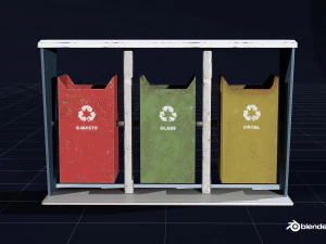 triple metallic junk box 3D Model