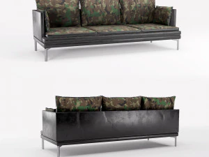 sofa kulit kamuflase Model 3D