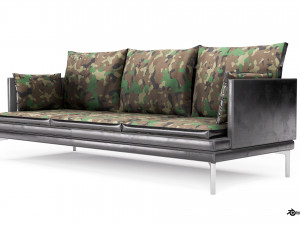 camouflage leather sofa 3D-Modell