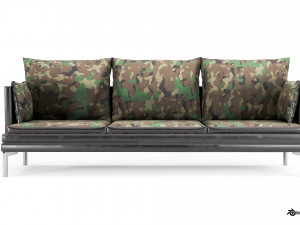 camouflage leather sofa 3D-Modell
