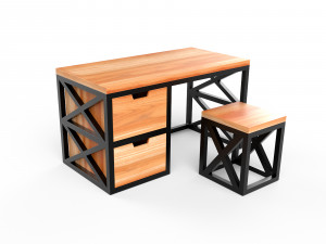 loft-style desk 3D Model
