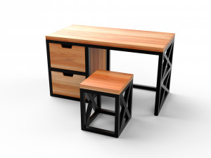 loft-style desk 3D-Modell