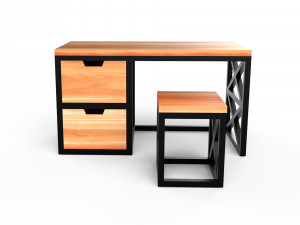 loft-style desk 3D-Modell