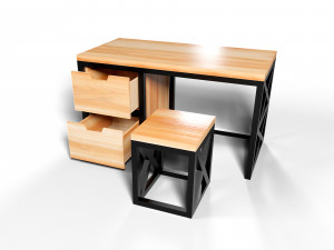 loft-style desk 3D-Modell