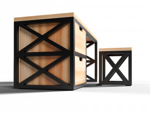 loft-style desk 3D-Modell