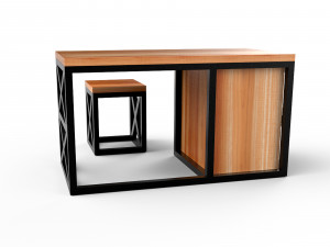 loft-style desk 3D-Modell
