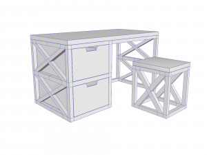 loft-style desk 3D-Modell