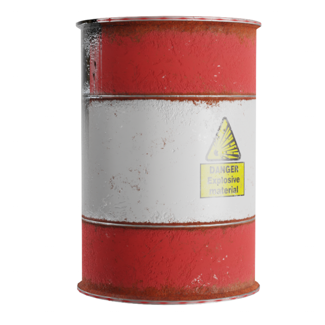 explosive oil barrel Modelo 3D .c4d .max .obj .3ds .fbx .stl .blend 