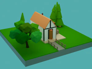 low-poly house low-poly 3D Model