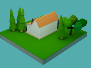 low-poly house low-poly Model 3D