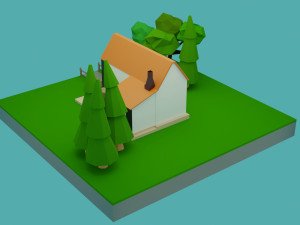 low-poly house low-poly Model 3D