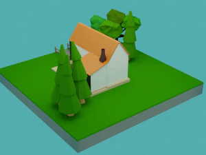 low-poly house low-poly 3D Model