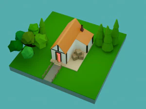 low-poly house low-poly 3D Model