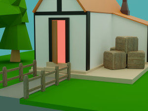 low-poly house low-poly Model 3D