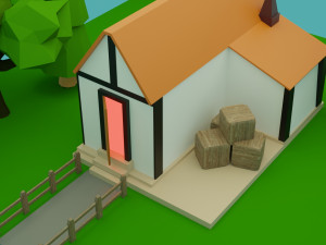 low-poly house low-poly Model 3D
