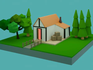 low-poly house low-poly 3D Model