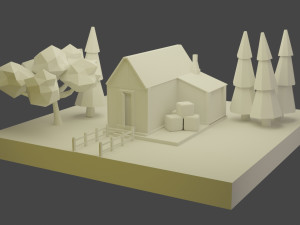 low-poly house low-poly Model 3D