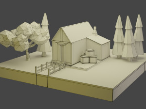 low-poly house low-poly Model 3D