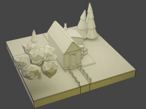 low-poly house low-poly 3D Model