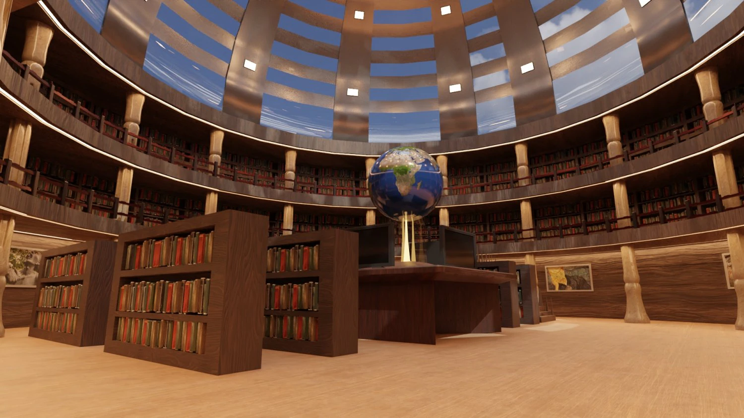 library 3D Model .c4d .max .obj .3ds .fbx .stl .blend 