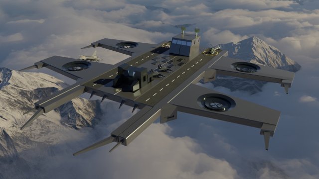 helicarrier Model 3D .c4d .max .obj .3ds .fbx .stl .blend 