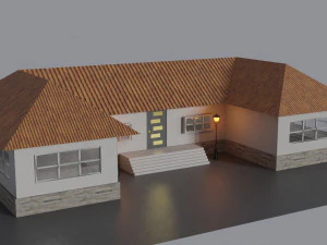 Haus Low-Poly 3D Modell