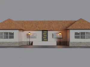 Haus Low-Poly 3D Modell